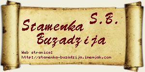 Stamenka Buzadžija vizit kartica